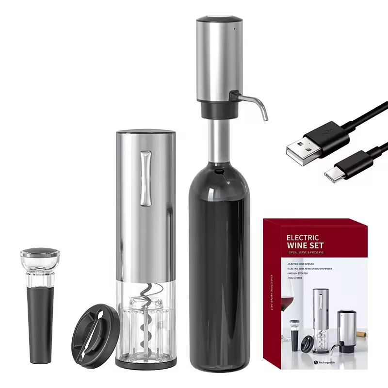 Wine Opener Electric - 2024 New Design 4-in-1 Lithium Rechargeable