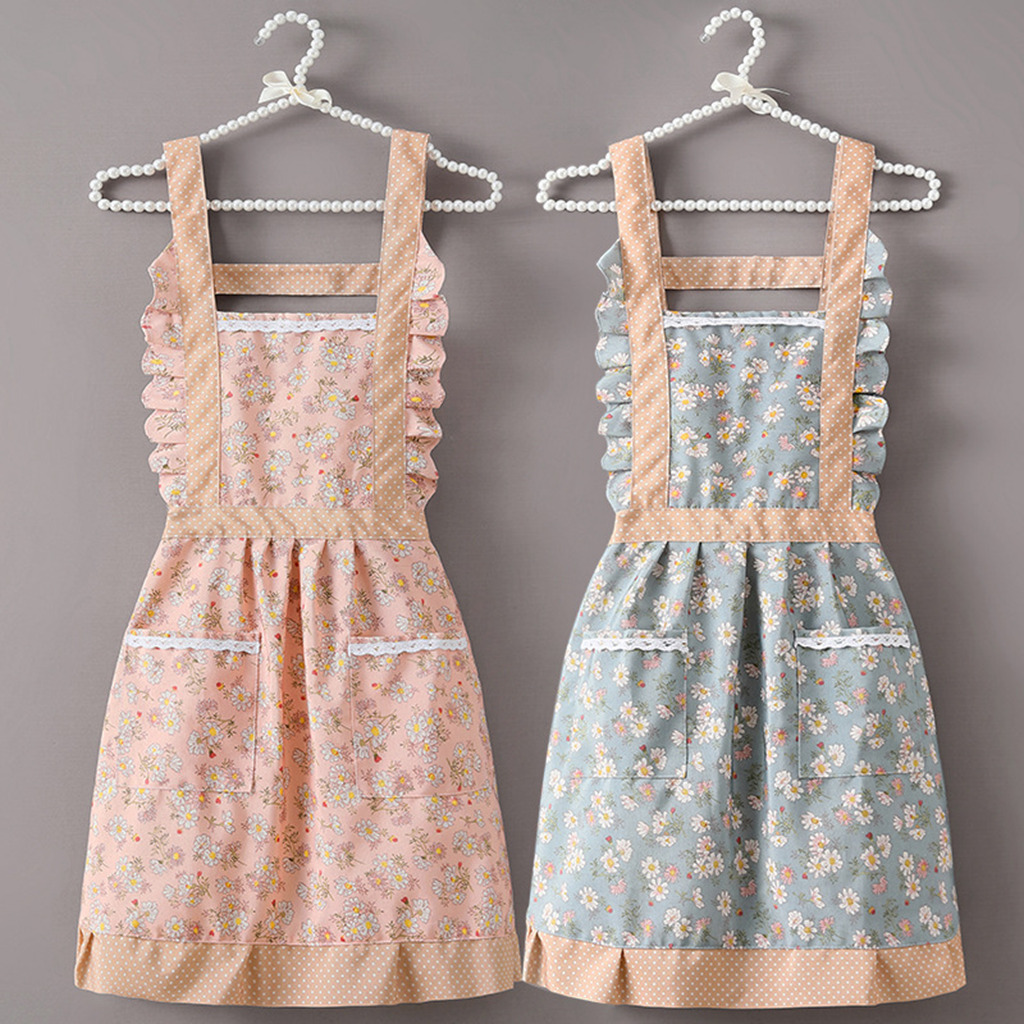 Kitchen Appliances Vintage - Retro woman Floral Aprons BBQ Bib
