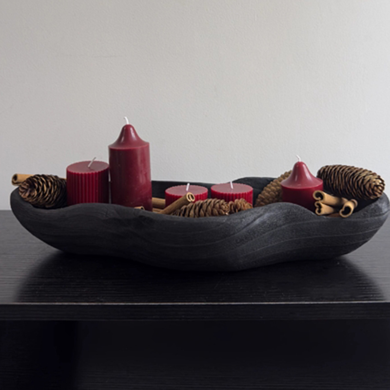 Wood Black Storage Tray Deskto - Kitchen Appliances Vintage ulasan dan harga