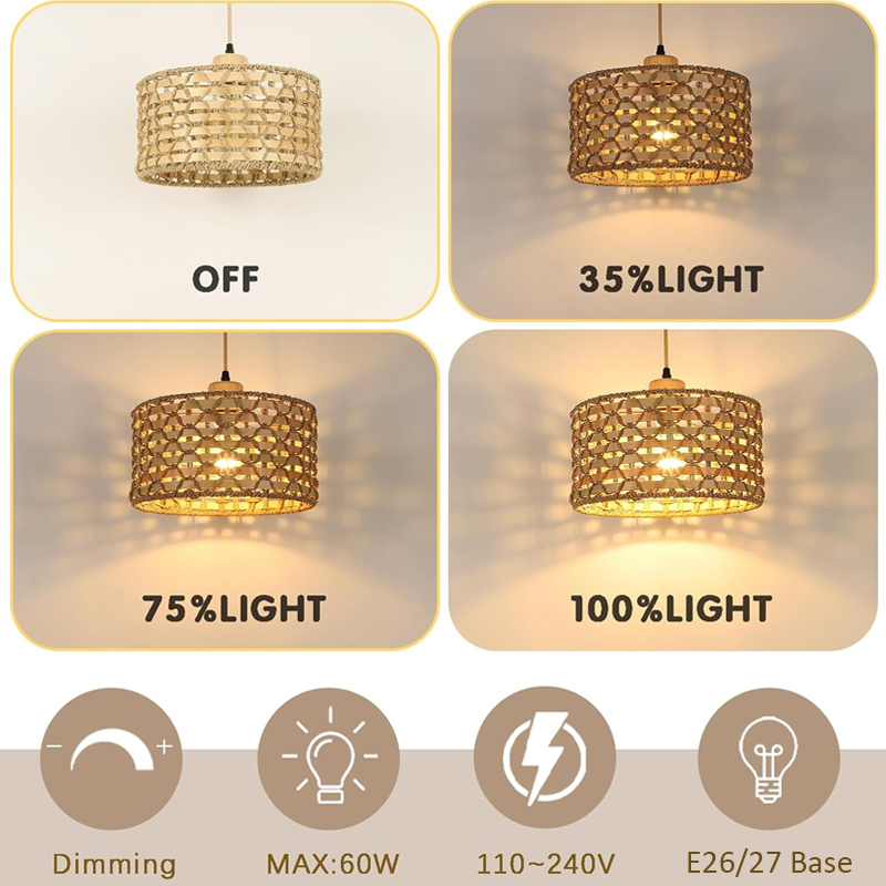 Wicker Rattan Pendant Lamp Tea - Kitchen Appliances Vintage ulasan dan harga