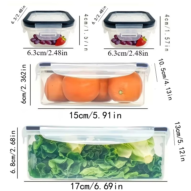 8Pcs Set Includes 4 Containers - Kitchen Appliances Refrigerators ulasan dan harga