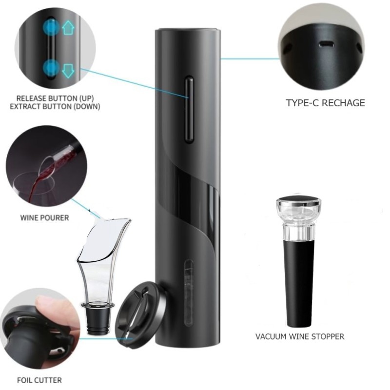 Rechargeable Multifunction Ele - Wine Opener Electric ulasan dan harga