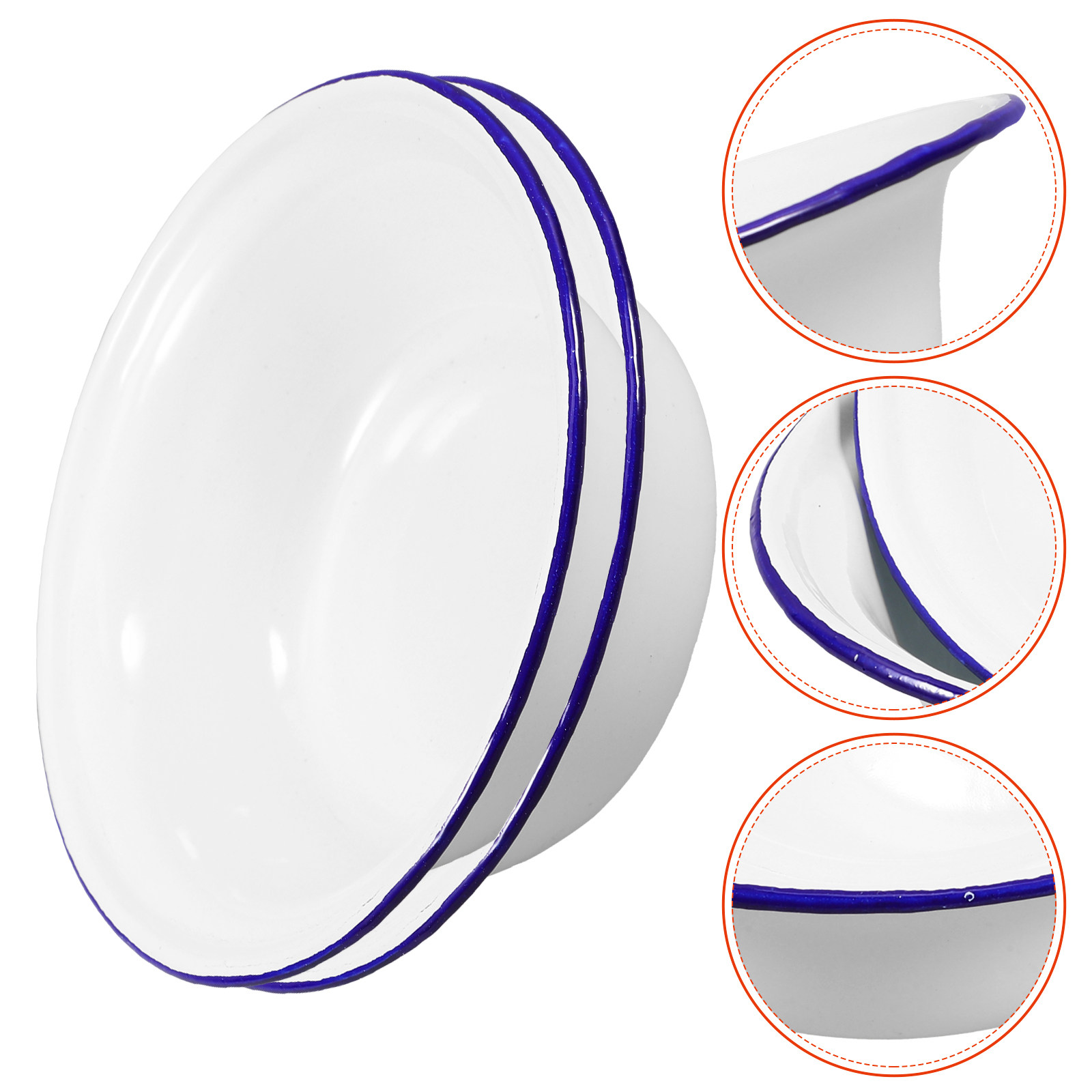 2Pcs Household Enamel Bowls So - Kitchen Appliances Vintage ulasan dan harga